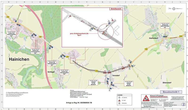 Sperrung B169 Zwischen Arnsdorf Und Hainichen (Esso) Ab 25.09.2023